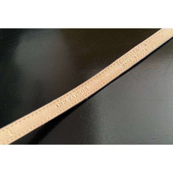 ANN TAYLOR Skinny Coral Leather Waist Belt w/Clasp Buckle sz L - Picture 6 of 8